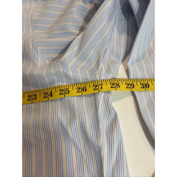 Brooks Brothers Shirt Regent Fit Men's 17/35 Yellow‎ Blue Striped Non-Iron - Picture 6 of 7